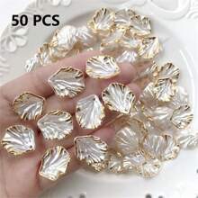 50pcs Ocean Theme Acrylic Shell Beads, Suitable For DIY Jewelry Making - Perfect For Bracelets, Necklaces, Earrings And Anklets - Create Your Own Unique Beach Themed Accessories - Multicolor - View 16