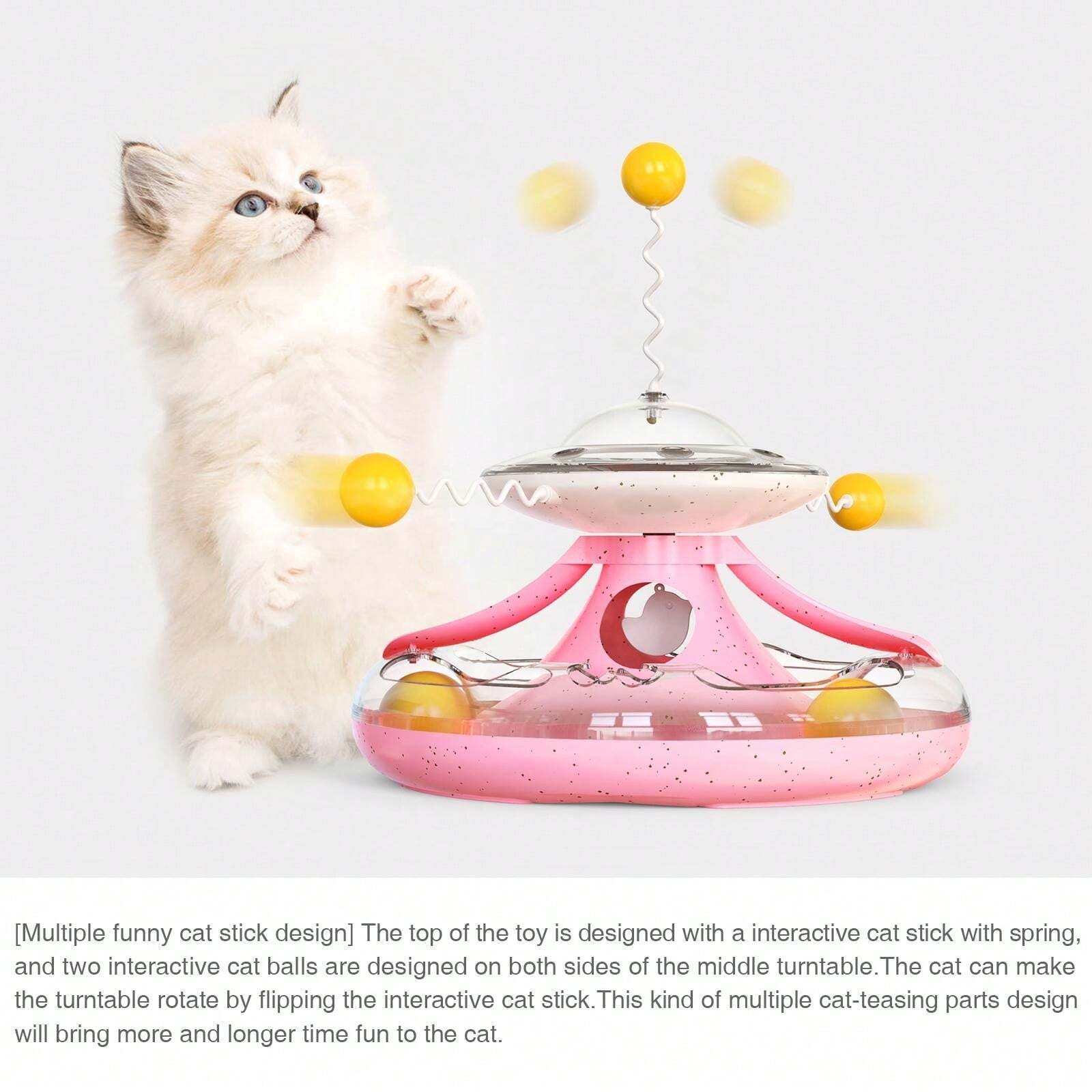 Giocattolo Per Gatti Con Piume - Sfera Interattiva Resistente Al Morso Per Gattini - Foto 8