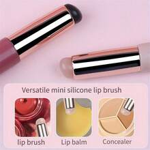 Cọ son môi silicon Cọ môi có nắp chống bụi Đầu mềm mới Son môi lì tiện lợi Cọ sửa môi tiện lợi - Nhiều màu - Xem 4