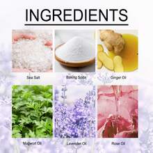 6件装精油足浴球，修复脚跟龟裂，缓解身体不适，驱散寒冷，滋润双脚（海盐，小苏打，姜油，艾草油，薰衣草油，玫瑰油） - 彩色 - 查看 7