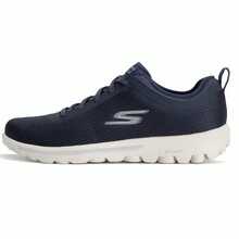 Skechers 男士纯色拼接休闲运动鞋，经典简约设计，适合日常穿着 - 藍色 - 查看 2