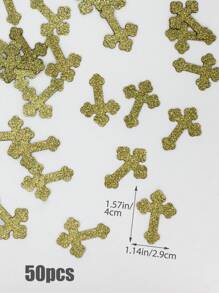 50pcs Gold Glitter Baby Shower, Christening, Baptism, Thanksgiving Party Table Confetti Decor,Christmas