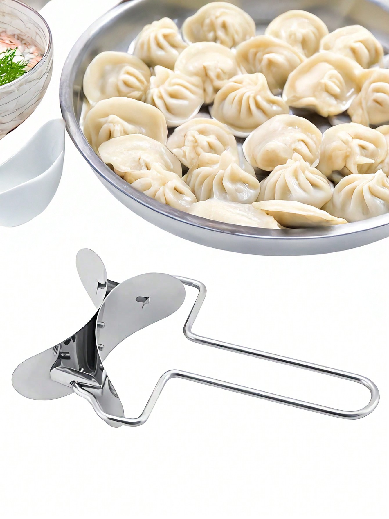 أدوات مطبخ منزلية لصنع المعجنات المحشية من عجين مط...