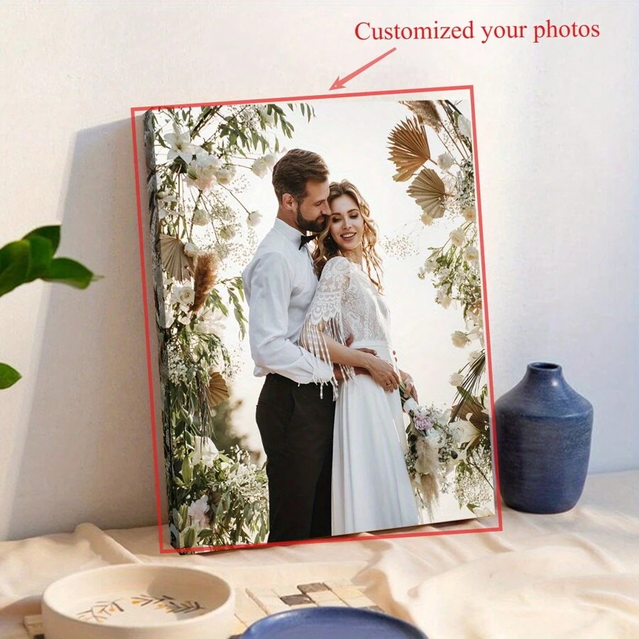 1pc Customized Canvas Art Printing Poster, Canvas Wall Art, Artwork Suitable For Bathroom, Bedroom, Office, Living Room, Wall Decor, Home Decor, Elegant, Fashionable, Minimalist, Modern, Customized, Personalized, Unique, Ideal Gift Gifts Birthday Graduation - White - View 1