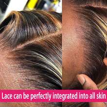 Highlight Ombre HD Transparent 13x4 Lace Front Wigs Human Hair 180% Density Honey Blonde 4/27 Deep Wave Lace Front Wigs Frontal Curly Wig Pre Plucked With Baby Hair