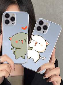 2 件套卡通彩绘透明情侣手机壳套装适用于 iPhone - 彩色 - 查看 6