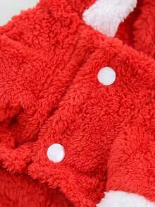 1 件圣诞宠物连体衣，保暖内衬，适合小型宠物，模特穿 L 码，体重 5 公斤 - 紅色 - 查看 4