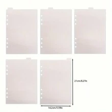 1pc 5 Sheets A5 Divider Pages (Transparent, Black, White) With Labels, For 6-Ring A5 Plastic Binder, Translucent A5 Planner Divider Sheets, Budget Planner, Planner Inserts, PVC Material, Convenient For Organizing, Viewing And Recording Personal Planning Back To School, School Supplies
