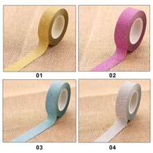 Glitter Washi Tape Set,Gold Glitter Tape,Sparkly Adhesive Tape For DIY Crafts And Decorations - Easy To Use And Durable Craft Tape - Multicolor Pack For Scrapbooking And Gift Wrapping,For DIY Crafts, Gift Wrapping, Planner, Scrapbook, Arts, Party Decorations(1.5cm X 10m/0.6inx 11yard) - Multicolor - View 3
