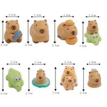 Mini Resin Capybara Động Vật Nhỏ Hình Tượng Thu Nhỏ Cho DIY Vườn Búp Bê Động Vật Phụ Kiện Cảnh Quan Vi Mô Trang Trí Tiệc Bể Cá - nhiều màu - Xem 3