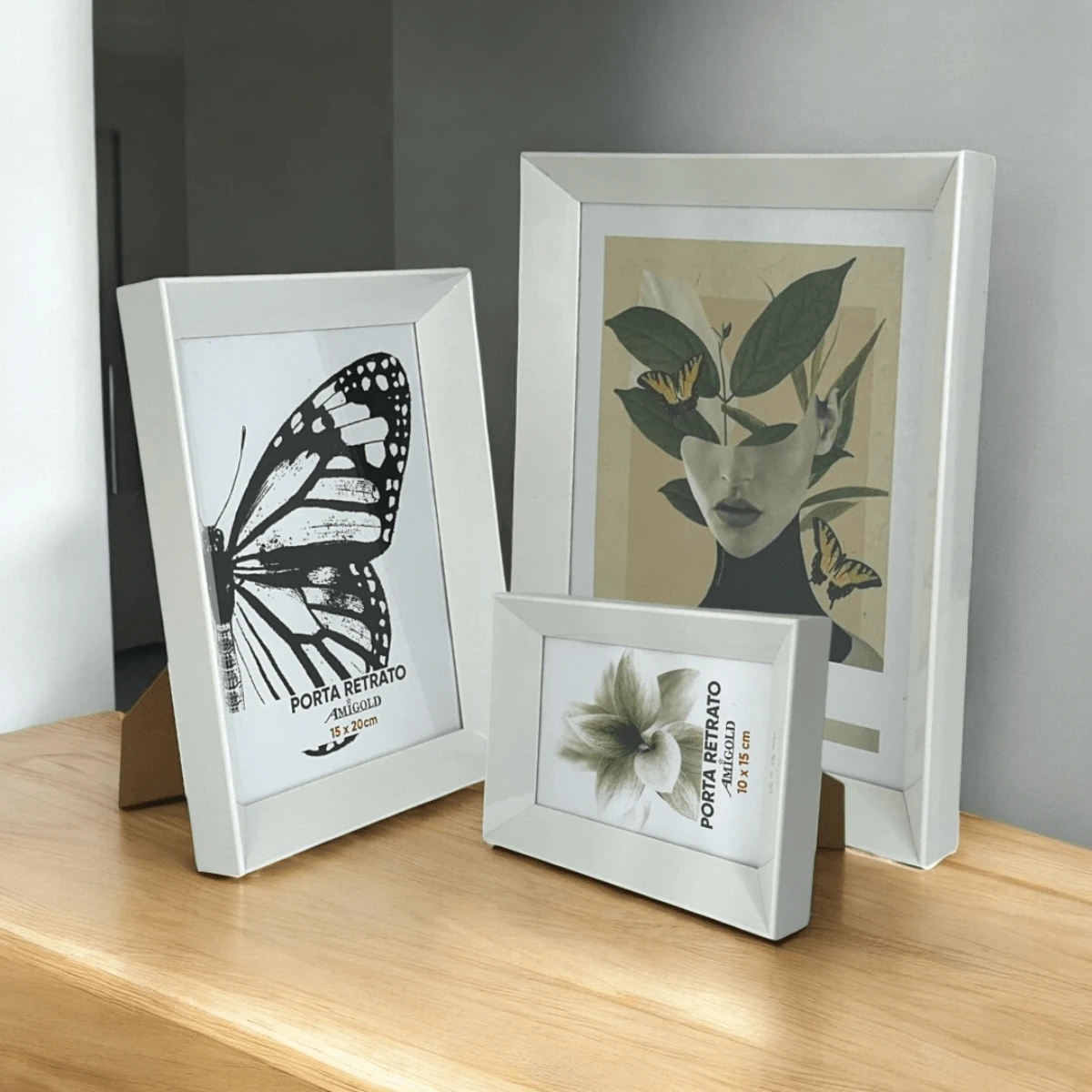 Kit 10x15 15x20 20x25 PVC Plastic Glass Frame Horizontal And Vertical Amigold - 白色 - 查看 1