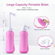 1 peça bidê portátil de 360ml e 450ml (12oz e 15.8oz) Garrafa Peri Bidet de Viagem - A Ferramenta Definitiva de Cuidado Feminino para Higiene On-The-Go (Azul e Rosa)