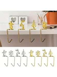 Christmas Stocking Holders For Fireplace Mantel - Metal Decorative Hooks For Holiday Socks And Gifts - Elegant Festive Decor - Multicolor - View 7