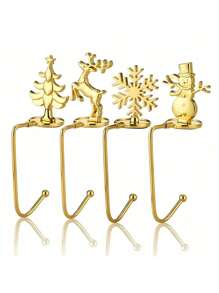 Christmas Stocking Holders For Fireplace Mantel - Metal Decorative Hooks For Holiday Socks And Gifts - Elegant Festive Decor - Multicolor - View 8