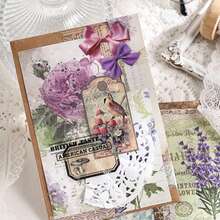 Gói 40 đồ trang trí cổ điển không dính, nhãn dán khung ren và ruy băng thanh lịch, trang trí album nhật ký & thiệp chúc mừng tự làm, chất liệu polyester có thể tái sử dụng, bề mặt mịn, hình dạng bất đối xứng, quà tặng văn phòng phẩm cho bạn bè - Nhiều màu - Xem 6