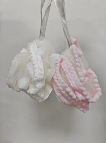 2/4 paquetes Bola de baño, Pad de malla con flores para escrubir en el baño, Bola esponja exfoliante para el Body, Bola de malla de ducha con cepillo de masaje, Esponja de baño suave de malla, Accesorios de baño exfoliantes para hombres y mujeres