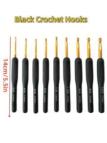 9pcs Ergonomic Crochet Hook Set, Soft Handle Aluminum Crochet Hooks 2.0-6.0mm, Suitable For Beginners/Professionals, Delicate Crochet Supplies, Crochet DIY - Multicolor - View 3