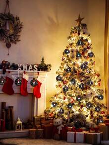 Đồ trang trí treo cây thông Noel, đồ trang trí bãi cỏ hai mặt có dây thừng, đồ trang trí treo sân ngoài trời (không phải hình cầu) cho đồ trang trí hiên nhà cây thông Noel (phong cách ấm áp) - màu đen - Xem 6