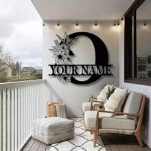 Biển tên kim loại tùy chỉnh - Nghệ thuật treo tường nhà và trang trí cửa trước theo yêu cầu, Quà tặng tân gia độc đáo - đen - Xem 35