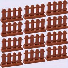 12pcs/Set Building Blocks - Farm Garden Round Arch & Fence, 1X4X2 Ranch Fence, DIY Animal Scene Play, Ideal For Christmas/Birthday Gift, 33303 Brick Elements