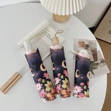 1 chiếc ô gấp họa tiết hoa và mèo hoạt hình, ô che nắng chống tia UV và ô che mưa cho phụ nữ, di động - Nhiều màu - Xem 7