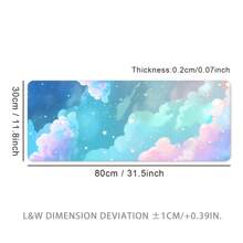 可爱蓝色云朵图案鼠标垫，办公桌垫，大型游戏键盘垫，可水洗，优质橡胶防滑底，精准缝边，无异味，适合作为礼物，返校季游戏鼠标垫，办公桌配件，办公用品，办公桌配件，鼠标垫，桌面鼠标垫 - 藍藍雲彩 - 查看 17