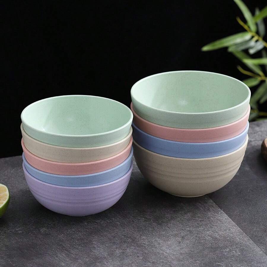 4/5 bát nhựa không vỡ - Bát đựng súp và salad dùng được trong lò vi sóng và máy rửa chén, nhiều màu, sản phẩm nhà bếp - Nhiều màu - Xem 1