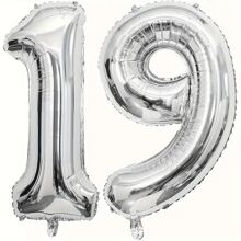 40 英寸银色数字铝箔气球，大尺寸数字气球适用于生日派对、婚礼、周年纪念、新年、圣诞节、情人节装饰和摄影背景