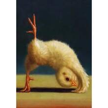 1 件有趣的动物运动海报和印刷品可爱瑜伽鸡复古墙壁艺术有氧运动姿势帆布画健身房无框架、家居装饰、房间装饰、墙壁装饰 - 彩色 - 查看 29