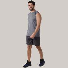Kit 3 Dry Fit Men's Fitness Tank Tops - 深灰色 - 查看 6