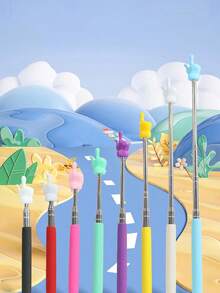 1/5/10 件装随机颜色伸缩不锈钢指挥棒，儿童学习阅读教学棒，适合男孩、女孩、学校、学生、文具，非常适合感恩节、万圣节、圣诞节、季节性学校礼物 - 彩色 - 查看 5