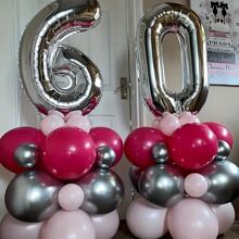 40 英寸银色数字铝箔气球，大尺寸数字气球适用于生日派对、婚礼、周年纪念、新年、圣诞节、情人节装饰和摄影背景