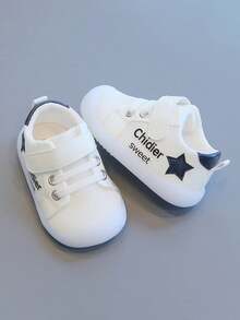 1 Paar atmungsaktive Mesh Weichsohlen Anti-Rutsch Kleinkind Schuhe, runde Zehenkappe schützende Form für Kinder von 6 Monaten bis 3 Jahren, geeignet für Innen- und Außenbereich, leichtes An- und Ausziehen mit Klettverschluss, unisex lässige Sportschuhe für Frühling/Herbst - Blau - Übersicht 4