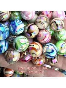 30/50/100 chiếc Phụ kiện, Hạt màu DIY, Hạt Acrylic họa tiết nước màu sáng Trang sức, Dùng làm đồ trang sức, Móc chìa khóa DIY, Dây đeo điện thoại, Trang trí bút, Hạt thủ công, Giáng sinh - nhiều màu - Xem 4