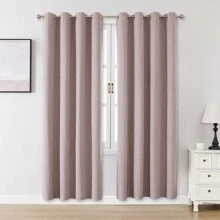 1 pieza/2 piezas opcional, Cortina opaca tipo lino para sala de estar, cortina 100% opaca para dormitorio, cortinas oscurecedoras para sala de estar, ligera, de aislamiento térmico e impermeable, juegos de paneles de cortinas opacas para teatro en casa, comedor y fondo, con sujeción