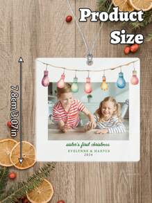 1 件定制照片和文字圣诞装饰品，亚克力房间装饰，圣诞礼物，灯泡设计，新年礼物，适合朋友、家人、情侣、纪念礼物 - 白色 - 查看 3