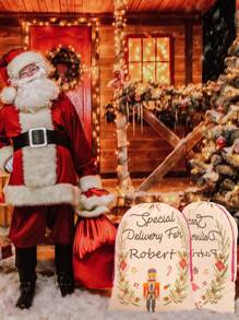 1 set de sacs à cordon pour casse-noix imprimés et danseurs de ballet (contient quatre sacs), sacs cadeaux de Noël, pochette cadeau de Noël personnalisée