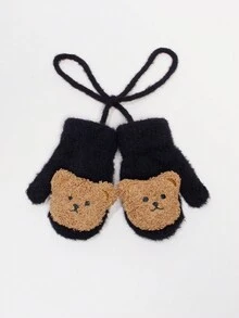 1 para dziecięcych, jednokolorowych, pluszowych misiów ze ściągaczem, modnych, unisexowych, dziecięcych torebek