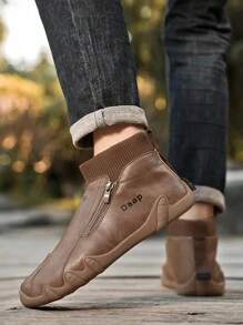 高帮休闲靴，高帮时尚潮流皮鞋，秋冬百搭英伦风