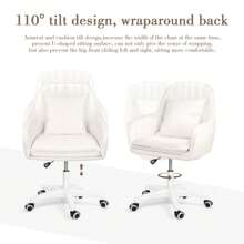 Cute Office Chair Home Computer Chairs Adjustable Task Chairs Modern Office Chair Makeup Chair 360° Swivel Computer Chair Mid Back Chair Living Room Chairs - White - View 6