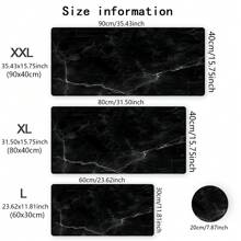 1pc Marble Pattern Mouse Pad Cool Black Desk Mat Office Desk Accessories With Stitched Edge Non-Slip XL Mousepad Rubber Base Keyboard Pad 35.4x15.7 Inch E-Sports Desk Pad For Office Home Gift For Women Back To School Gaming Mouse Pad Desk Accessories Office Supplies Office Desk Accessories Mouse Pad For Desk - Multicolor - View 5