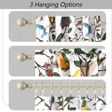 Topfinel 2 Paneles de Cortinas con Flores de Invierno Blackout Elegantes de Estilo Vintage Rústico Francés con Diseño de Colibríes, con trabillas y aros para salas de comedor, estar y dormitorios, también para puertas corredizas de vidrio - Blanco - Ver 5