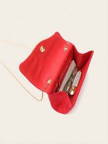 Túi xách GZCS BAG Bộ trang sức đính đá lấp lánh 4 món, vòng cổ, hoa tai, vòng tay, dành cho nữ, túi cầm tay buổi tối, túi đeo vai cô dâu, túi nhung thanh lịch, ví cầm tay cho nữ, túi dự tiệc, túi cầm tay cầm tay lấp lánh đa năng, ví cầm tay dự tiệc cocktail, túi dự tiệc - Đỏ - Xem 10