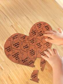 20个我爱你的理由拼图，心形定制拼图盒，送给男朋友的礼物，送给女朋友、妻子、丈夫的独特雕刻礼物，结婚周年纪念礼物，送给爱人的派对礼物 - 彩色 - 查看 7
