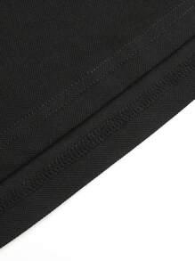 1 chiếc áo thun polo tay dài cổ bẻ màu đen giản dị dành cho nam, phù hợp cho mùa xuân và mùa thu - màu đen - Xem 5