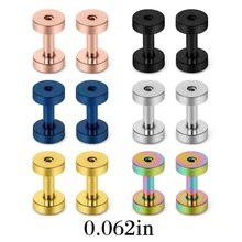 12-36 件耳部拉伸套件 - 14G-00G 入门尺寸 - 手术钢锥形塞螺丝配合隧道 - 牵开器扩张器孔眼，圣诞节、新年、情人节节日礼物 - 耳廓套裝 - 查看 32
