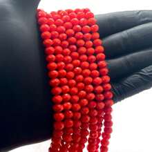 8mm Crystal Wire Approximately 68 Beads For Crafts - ĐỎ CAM - Xem 2