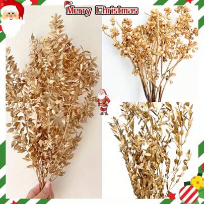 Goldfarbener dekorativer Blumenstrauß - künstliche Nachahmungsblumen, Heim- und Hochzeitsdekoration, DIY Bastelmaterialien, Künstliche Eukalyptuszweige, Eukalyptusschoten, St. Patricks Day und Oster Dekorationen, Ramadan Heim-Dekoration, Geburtstagsgeschenke, Getrockneter Blumen & konservierter Blumen Strauß, Geburtstags-Party Dekorationen, Blumen-Bastel-Materialien