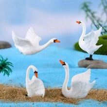Tượng nhỏ bằng nhựa: Cú, Gấu bông, Vịt, Gấu trúc, Sóc, Thiên nga, Dùng để trang trí cảnh quan - Nhiều màu - Xem 17