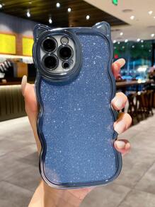 1个蓝色6D电镀可爱卡通波浪边+闪粉手机壳，兼容 17/17 Pro/17 Pro Max/16/16 Pro/16 Plus/16 Pro Max/7/8/7 Plus/8 Plus/X/XS/XR/XS Max/11/11 Pro/11 Pro Max/12/12 Pro/12 Pro Max/13/13 Pro/13 Pro Max/14/14 Pro/14 Plus/14 Pro Max/15/15 Pro/15 Plus/15 Pro Max - 藍色 - 查看 2